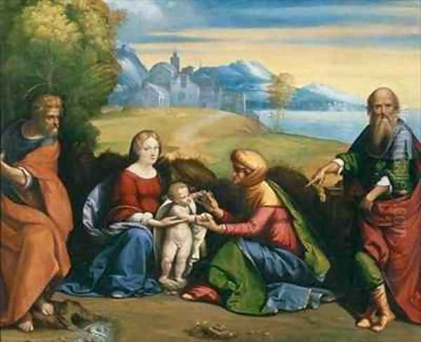 The Holy Family with St Anne and Joachim Oil Painting by Garofalo