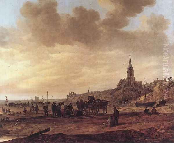 Beach at Scheveningen 1646 Oil Painting by Jan van Goyen