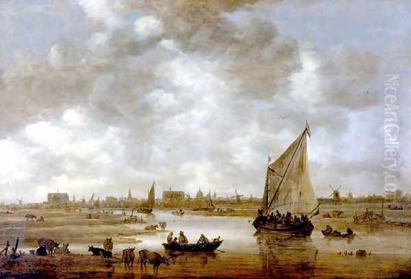 View of Leiden from the Northeast 1650 Oil Painting by Jan van Goyen