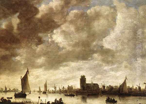 View of the Merwede before Dordrecht Oil Painting by Jan van Goyen