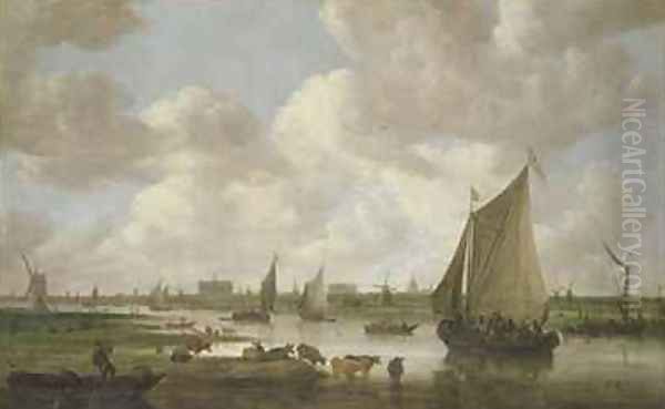 A View of Leiden from the North East Oil Painting by Jan van Goyen