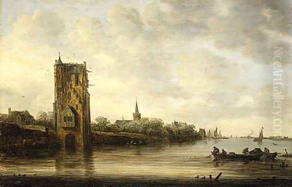 The Pelkus Gate near Utrecht 1646 Oil Painting by Jan van Goyen