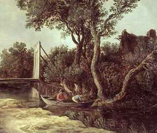 Landscape with Bridge Oil Painting by Jan van Goyen