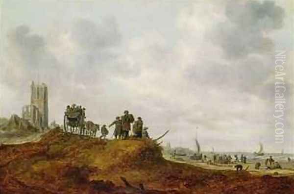 The Old Church at Egmond aan Zee Oil Painting by Jan van Goyen