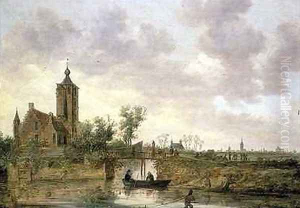 Hofstede Arnestein with Middelburg in the Distance Oil Painting by Jan van Goyen