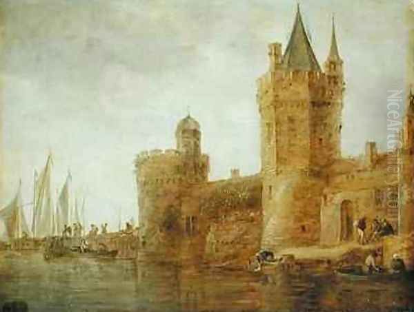 Bulwark on Water Oil Painting by Jan van Goyen