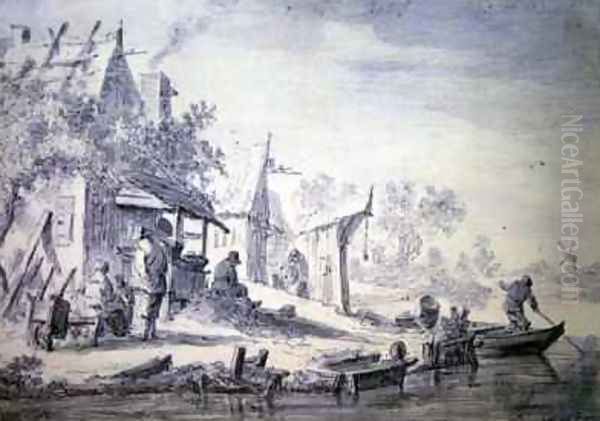 Fishing village Oil Painting by Jan van Goyen