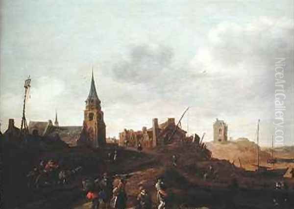 The Beach at Scheveningen Oil Painting by Jan van Goyen