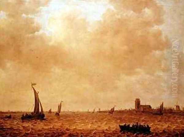 View of the Old Maas Dordrecht Oil Painting by Jan van Goyen