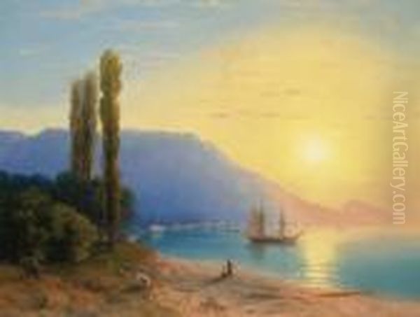 Sunset Over Yalta Oil Painting by Ivan Konstantinovich Aivazovsky