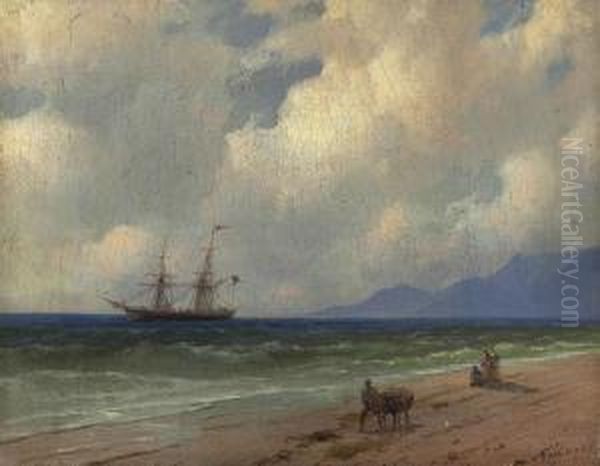 On The Shore Oil Painting by Ivan Konstantinovich Aivazovsky