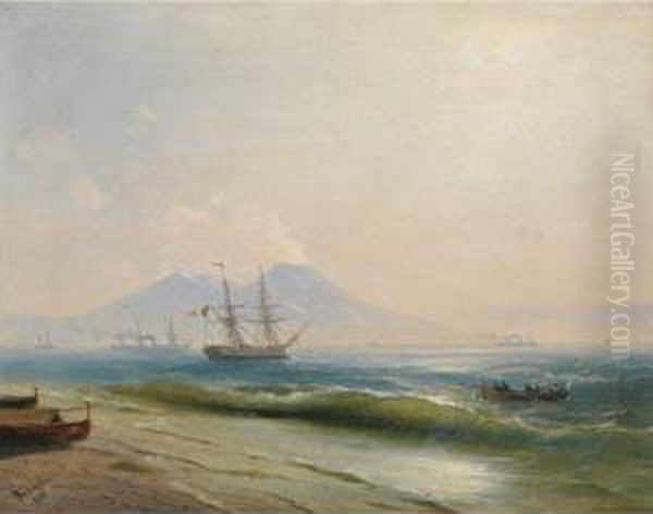 View Of Mount Vesuvius Oil Painting by Ivan Konstantinovich Aivazovsky