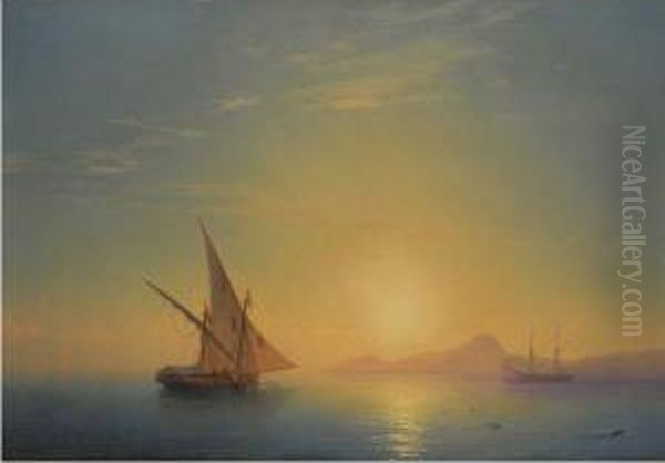 Sunset Over Ischia Oil Painting by Ivan Konstantinovich Aivazovsky