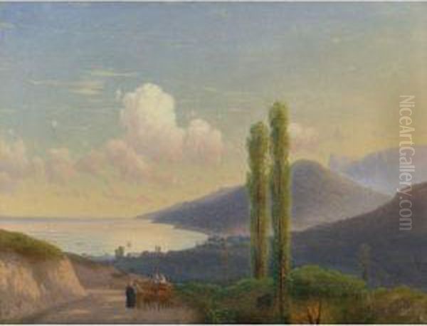 The Road To Gurzuf, Crimea Oil Painting by Ivan Konstantinovich Aivazovsky