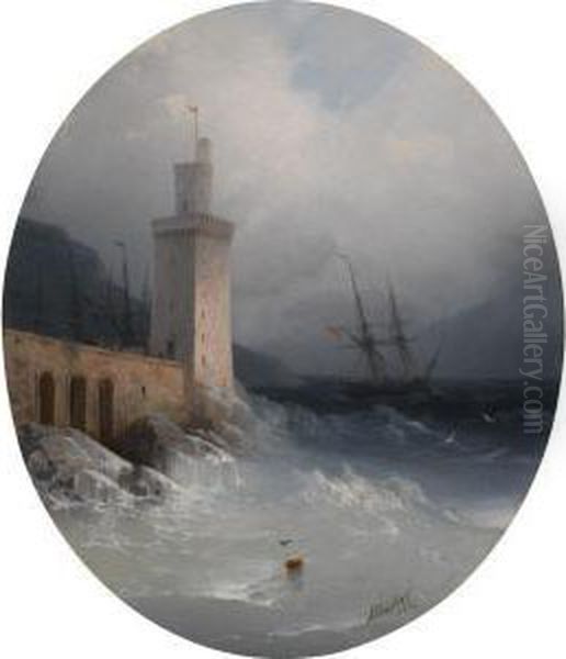 View Of The Amalfi Coast Oil Painting by Ivan Konstantinovich Aivazovsky