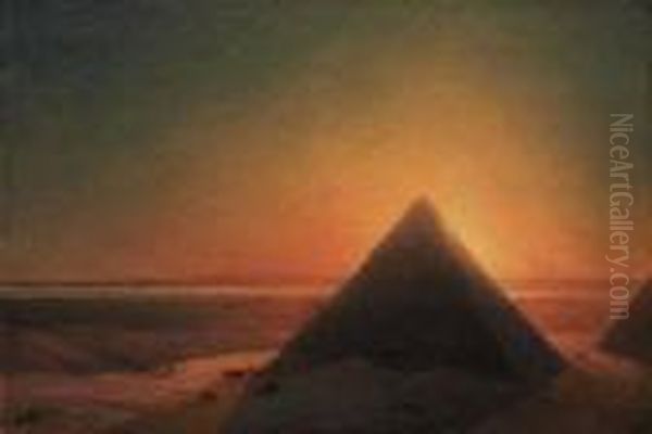 The Great Pyramid At Giza Oil Painting by Ivan Konstantinovich Aivazovsky