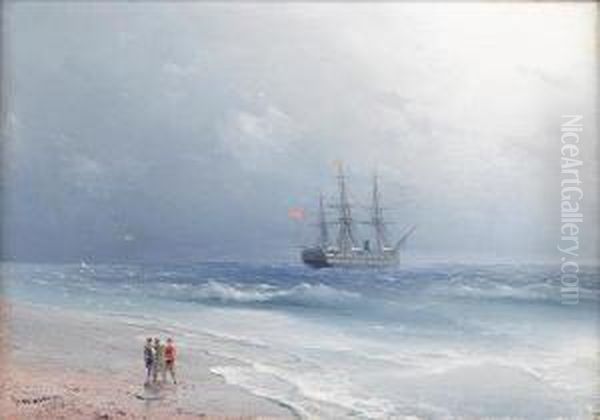 Coastal Scene Oil Painting by Ivan Konstantinovich Aivazovsky