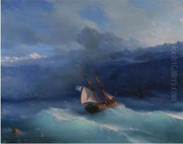 Along The Coast Oil Painting by Ivan Konstantinovich Aivazovsky