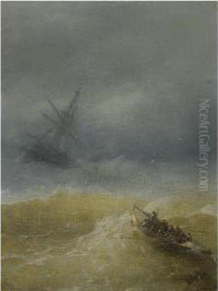 The Lifeboat Oil Painting by Ivan Konstantinovich Aivazovsky