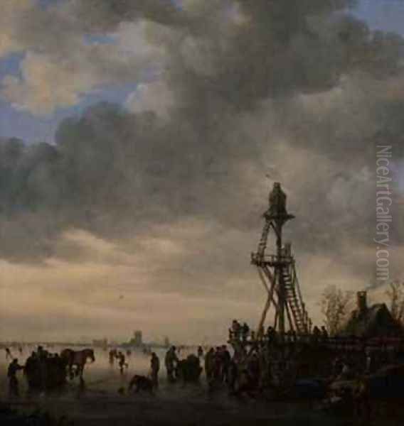 The Landing Stage Oil Painting by Jan van Goyen