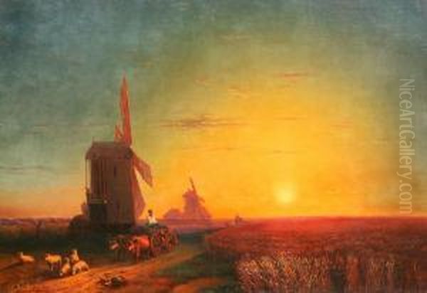 In The Fields Oil Painting by Ivan Konstantinovich Aivazovsky