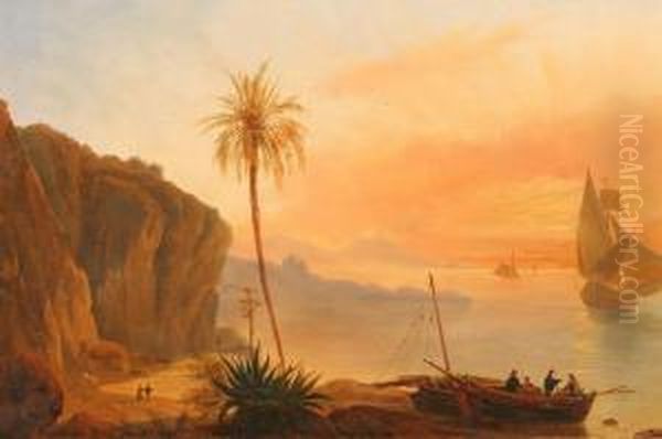 Crimea, Figures At Sunset Oil Painting by Ivan Konstantinovich Aivazovsky