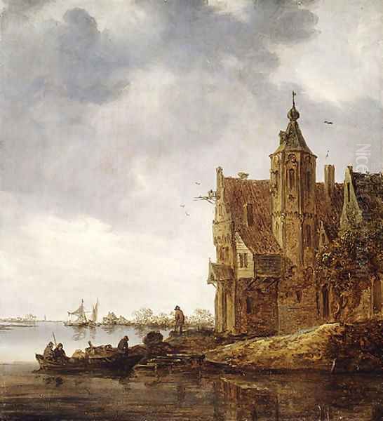 Country House near the Water 1646 Oil Painting by Jan van Goyen