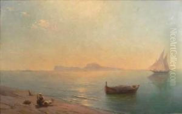 Vue De Capri. Oil Painting by Ivan Konstantinovich Aivazovsky