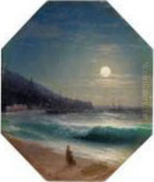 Marine Au Clair De Lune Oil Painting by Ivan Konstantinovich Aivazovsky