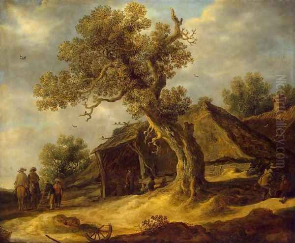 Landscape with Oak Oil Painting by Jan van Goyen