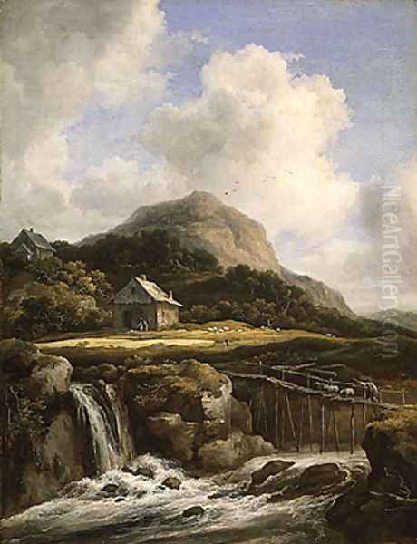 Mountain Torrent probably 1670s Oil Painting by Jan van Goyen