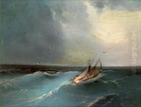 Bateau Dans La Tempete Oil Painting by Ivan Konstantinovich Aivazovsky