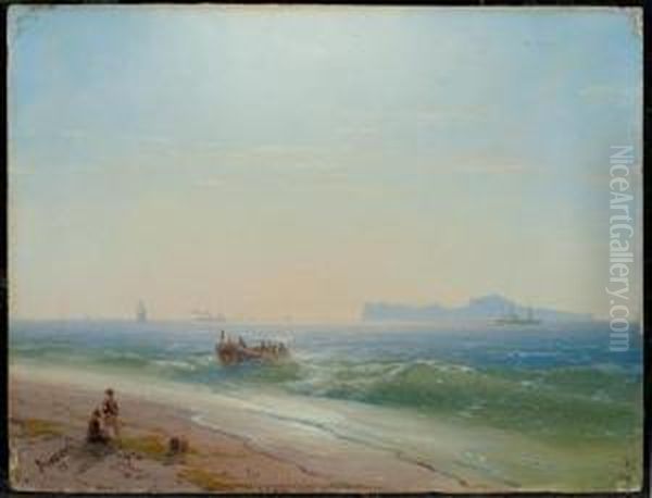 View Of Capri. 1881 Oil Painting by Ivan Konstantinovich Aivazovsky