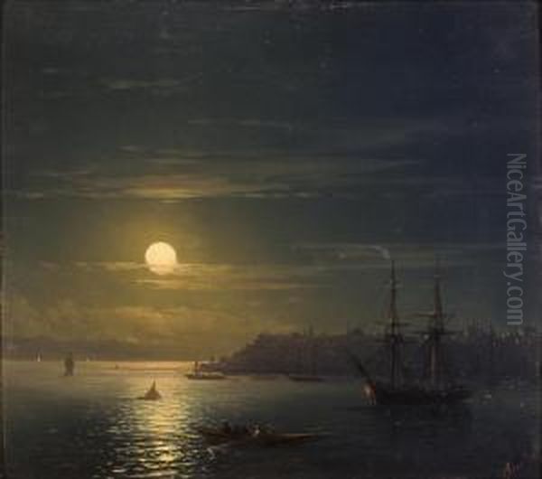 Laivojarannikon Tuntumassa Yolla. Oil Painting by Ivan Konstantinovich Aivazovsky