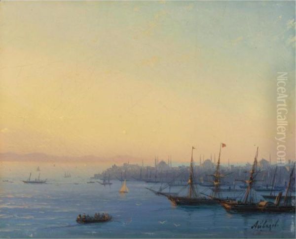 Sunset Over Constantinople Oil Painting by Ivan Konstantinovich Aivazovsky