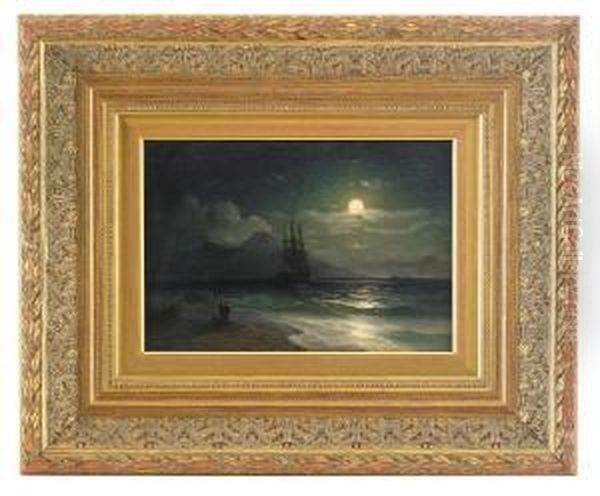 View Of The Night Sea Oil Painting by Ivan Konstantinovich Aivazovsky