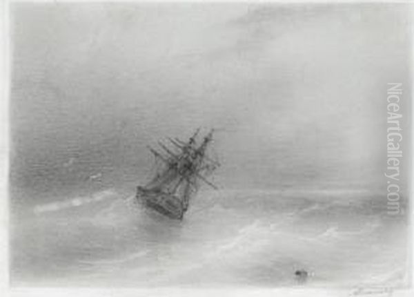 High Seas Oil Painting by Ivan Konstantinovich Aivazovsky