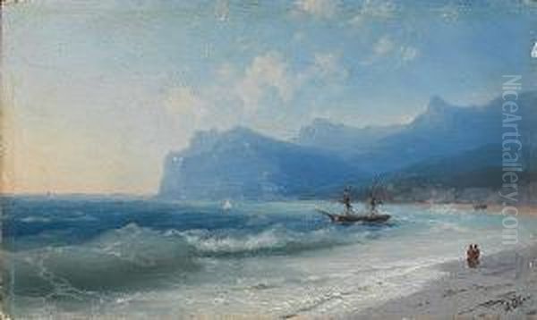 The Beach At Koktebel On A Windy Day Oil Painting by Ivan Konstantinovich Aivazovsky