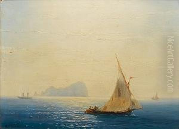 Sailing Boats Off Capri Oil Painting by Ivan Konstantinovich Aivazovsky