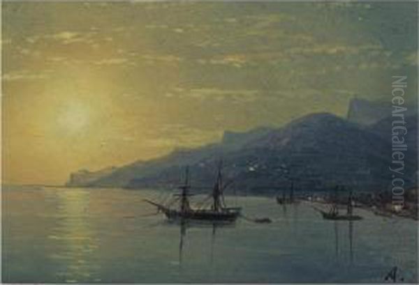 Sunrise Oil Painting by Ivan Konstantinovich Aivazovsky