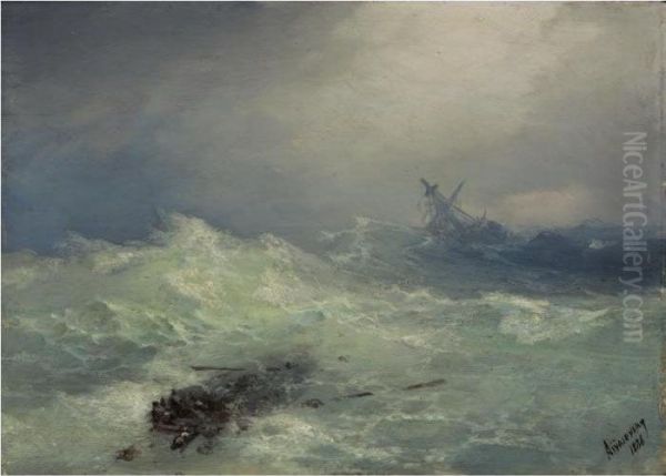 Shipwreck Oil Painting by Ivan Konstantinovich Aivazovsky