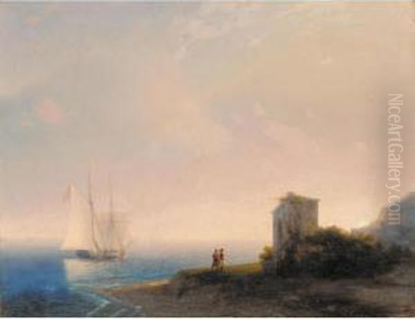 Tartars On The Coast Oil Painting by Ivan Konstantinovich Aivazovsky