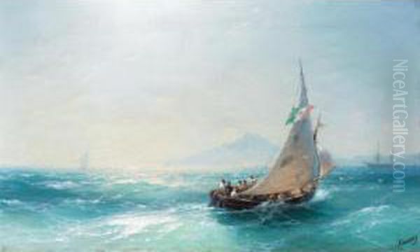 The Bay Of Naples Oil Painting by Ivan Konstantinovich Aivazovsky