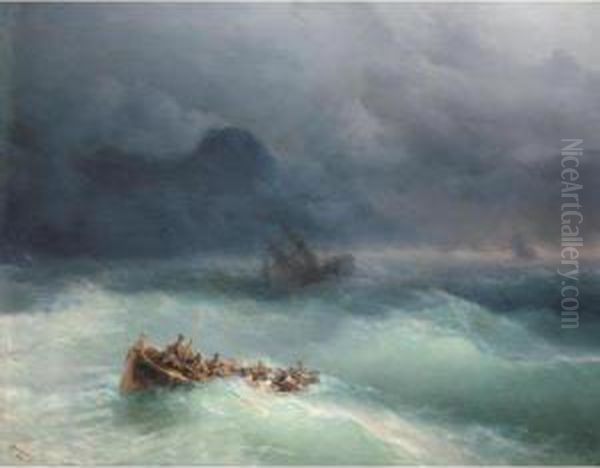 The Survivors Oil Painting by Ivan Konstantinovich Aivazovsky