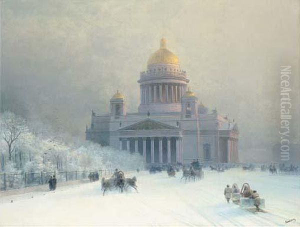 St. Isaac's On A Frosty Day Oil Painting by Ivan Konstantinovich Aivazovsky