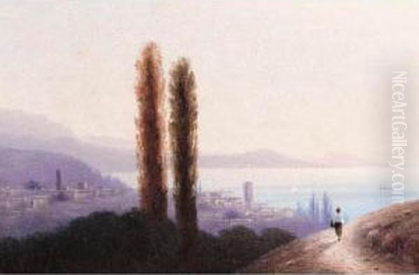 View Of The Crimea Oil Painting by Ivan Konstantinovich Aivazovsky