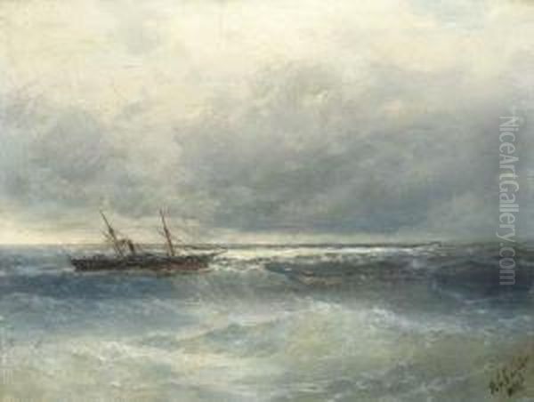 Seascape With Boat Oil Painting by Ivan Konstantinovich Aivazovsky