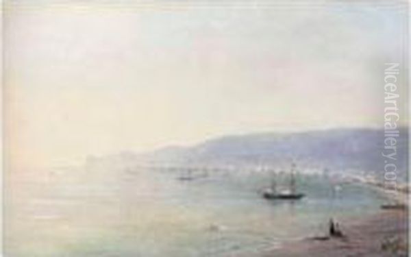 Sailing Boat Off Yalta, Ayu Dag Beyond Oil Painting by Ivan Konstantinovich Aivazovsky