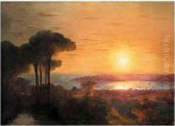 Sunset Over The Golden Horn Oil Painting by Ivan Konstantinovich Aivazovsky