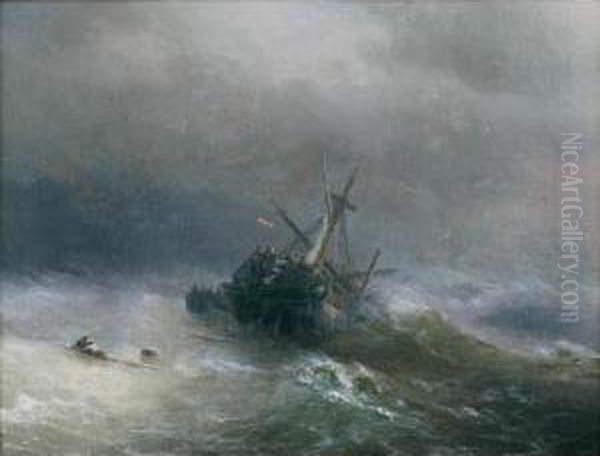 Lowering The Boats Oil Painting by Ivan Konstantinovich Aivazovsky